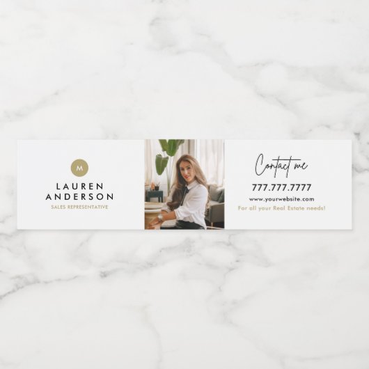 Echte Estate Promotion Water Bottle Label Waterfles Etiket (Enkel label)