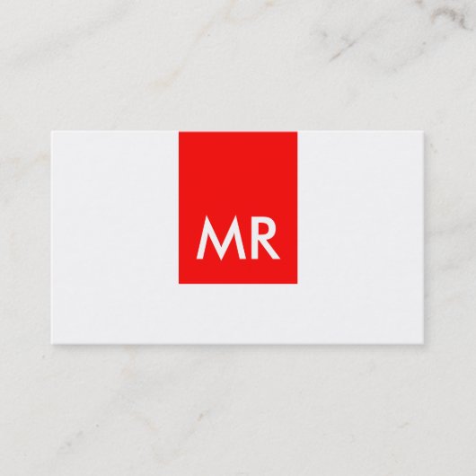 Echte exclusieve monogram Rood wit speciaal Visitekaartje (Voorkant)