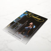 Echte Folie 2 zijdige foto Afstuderen uitnodiging (Gedraaid)