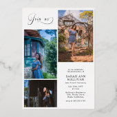 Echte Folie 2 zijdige foto Afstuderen uitnodiging (Achterkant)