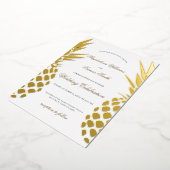 echte folie anananas bruiloft folie uitnodiging (Gedraaid)