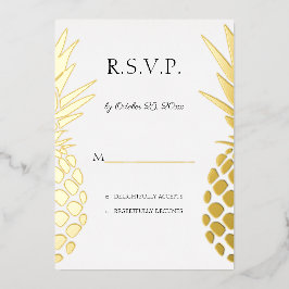 echte folie anananas bruiloft RSVP Folie Uitnodiging