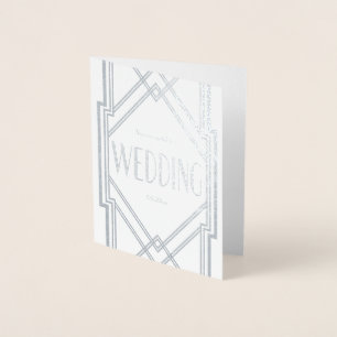 Echte Folie Art Deco bruiloft uitnodiging Kaart