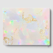 Echte folie bedrijf logo op Opal Stone Gastenboek (Achterkant)