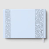 Echte Folie Bloemen Blauw Huwelijk Gastenboek (Achterkant)