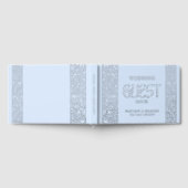 Echte Folie Bloemen Blauw Huwelijk Gastenboek (Volledig)