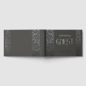 Echte Folie  Bloemen Zwart Olijf Huwelijk Gastenboek (Volledig)