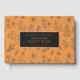 Echte Folie Botanische Bloemen Trouwen Gastboek Gastenboek