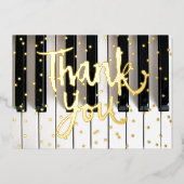 echte folie details muziek bedankt kaart (Voorkant)