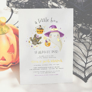 Echte Folie Een kleine Boo Herfst Halloween Baby s Uitnodiging