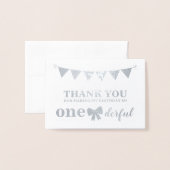 Echte Folie eerste verjaardag Dank je wel Kaarten (Voorkant met envelop)