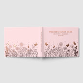 Echte Folie Elegante Bloemen Roze Huwelijk Gastenboek (Volledig)