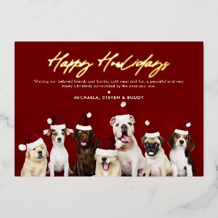 ECHTE FOLIE Goud Happy Howholidays Schattigee Kers Feestdagenkaart