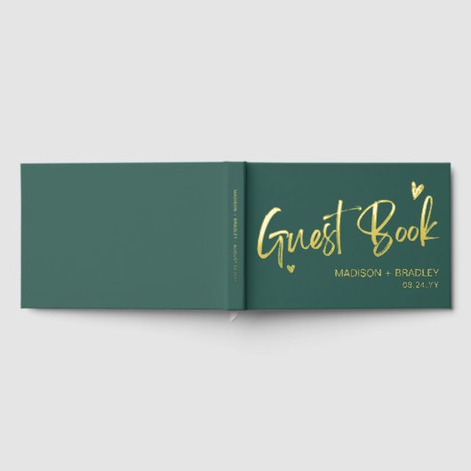 Echte Folie Gouden Kalligrafie Script Modern Weddi Gastenboek (Volledig)