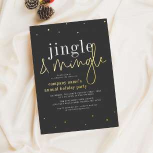 Echte Folie Jingle & Mingle Bedrijfs Kerstfeest Uitnodiging