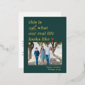 Echte Folie kerstfeestdag foto Briefkaart (Voorkant / Achterkant)