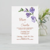 Echte Folie lavendel en groene huwelijksuitnodigin Folie Uitnodiging (Staand Voorkant)