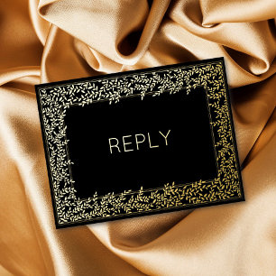 Echte Folie Minimal Leaf Foliage Meal RSVP Uitnodiging Briefkaart