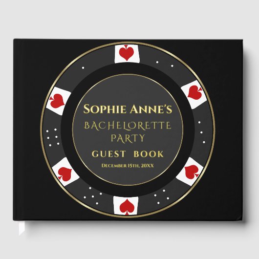 Echte Folie Poker Chip Casino Meidenavond Gastenboek (Voorkant)