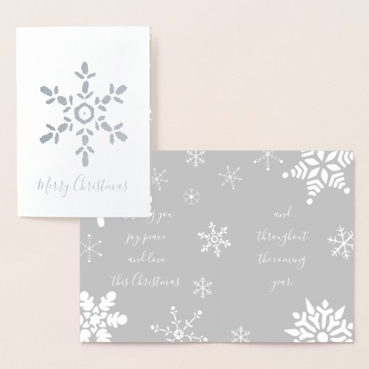 Echte Folie Silver Snowflake Kaarten (Display)