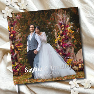 Echte Folie Trouwfoto Gepersonaliseerde namen Gastenboek