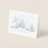 Echte Folie Wintry wint kerstgeiten Kaarten (Voorkant)