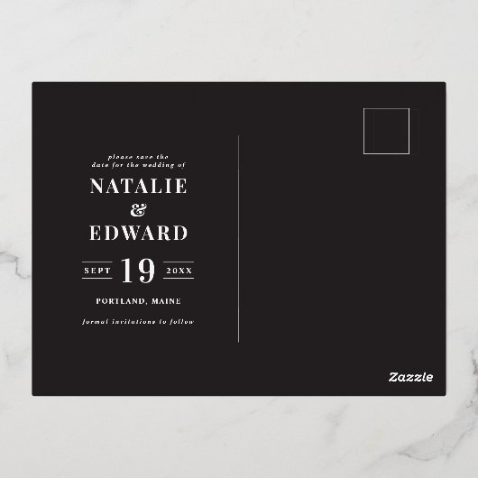 echte folietypografie behalve het briefkaart date (Achterkant)