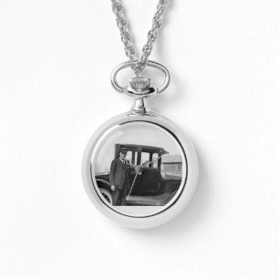 Echte foto vintage antieke auto horloge