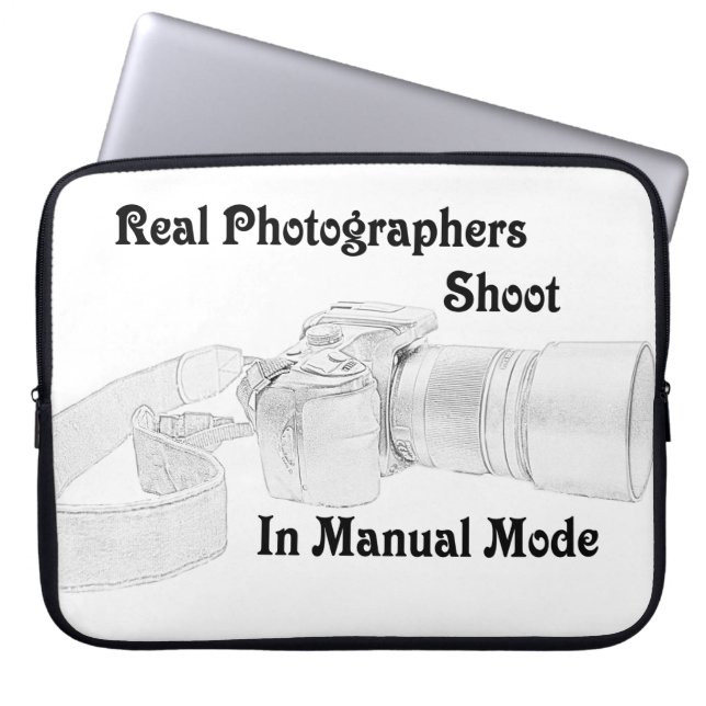 Echte fotografen laptop sleeve (Voorkant)