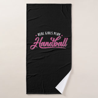 echte Frauen spielen Handball Badhanddoek