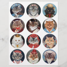 Echte (geen AI) G.I. Barnes Vintage Kat Kunst Krin