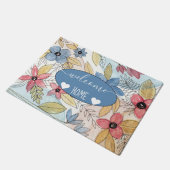 Echte gekleurde Waterverf Floral laat kunst Deurmat (Schuin)