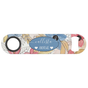 Echte gekleurde Waterverf Floral laat kunst Speed Flessenopener