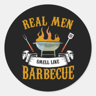 Echte geur als barbecue BBQ grillen grill kok Ronde Sticker