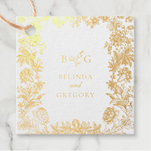 Echte goud folie elegante bloemrijke botanische br bedankjes labels