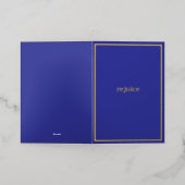 Echte Gouden Folie Custom Blauw Gevouwen Kaart (Buiten Laag)