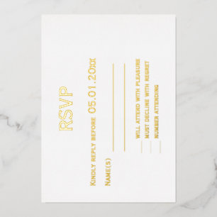 Echte gouden folie Elegante Gay Trouw RSVP Kaarten