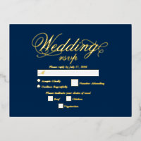 Echte gouden folie Elegante Luxe Blauwe bruiloft R