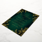 Echte Gouden Folie Emerald Bloemen Kant Script Wed Uitnodiging (Gedraaid)