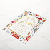 Echte Gouden Folie Moderne Trouw Save The Date Lea Folie Uitnodiging (Gedraaid)