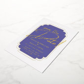 Echte gouden folie paarse Save the Date-huwelijksu Folie Uitnodiging (Gedraaid)