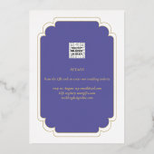 Echte gouden folie paarse Save the Date-huwelijksu Folie Uitnodiging (Achterkant)