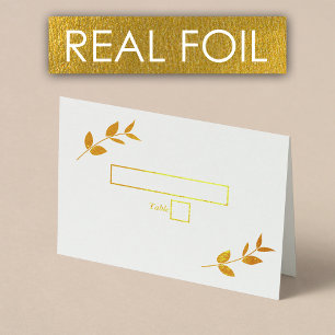 Echte gouden folie verlaat Monogram Wedding Place Kaarten