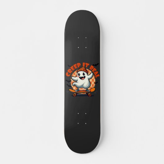 Echte griezelige Halloween-spook-skeelerplank Skateboard (Voorkant)
