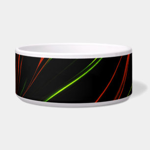 Echte groene en rode langgolvende sporen op zwart  voerbakje