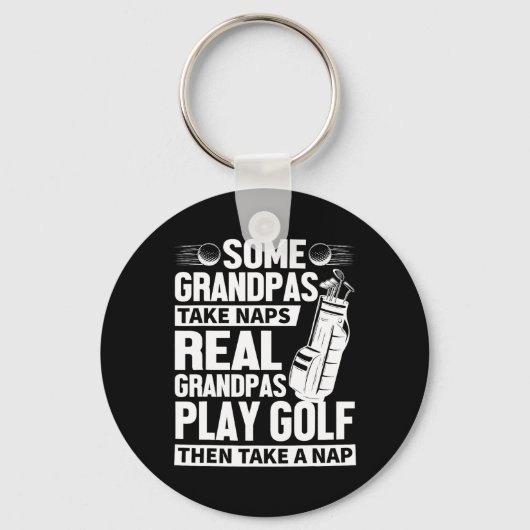 Echte grootvaders spelen golf grappige golf grootv sleutelhanger (Voorkant)