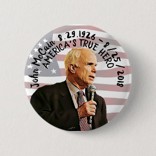 Echte Held van Amerika John McCain-herdenking Ronde Button 5,7 Cm