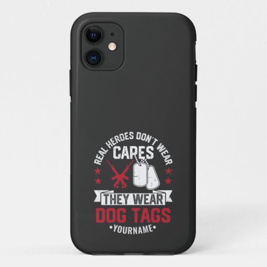 Echte helden Draag geen kapen die hondenzakken Dra Case-Mate iPhone Case (Achterkant)