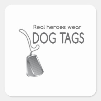 Echte helden draag hondenoormerken vierkante sticker