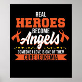 Echte helden worden bekend als engelse leukemie poster (Voorkant)